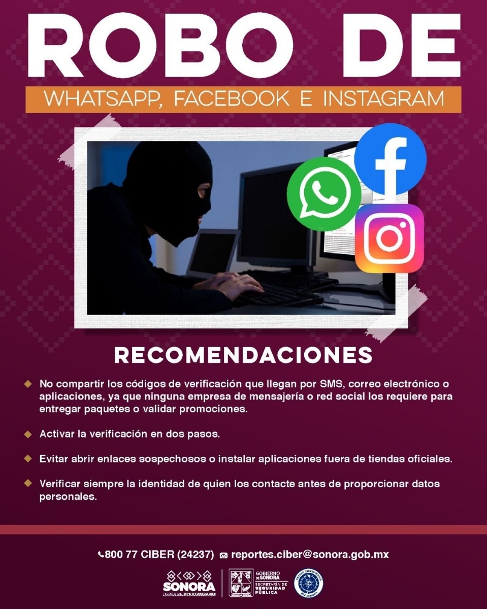 Gobierno de Sonora emite medidas para prevenir robo de cuentas de redes sociales