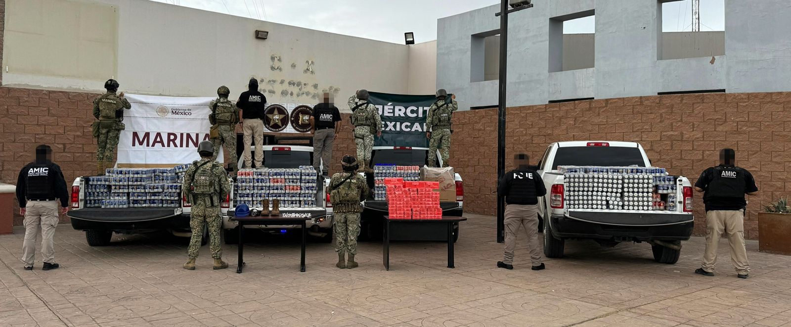 Aseguran droga, cerveza, cigarros y equipo táctico en cateo realizado en San Luis Río Colorado