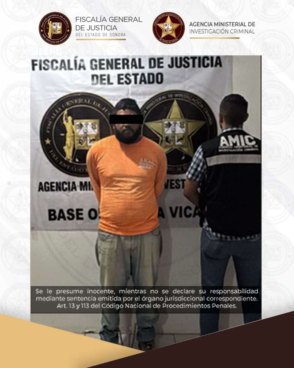 AMIC detiene a José Antonio “N”, alias “El Colacho”, objetivo prioritario ligado a múltiples investigaciones de homicidio
