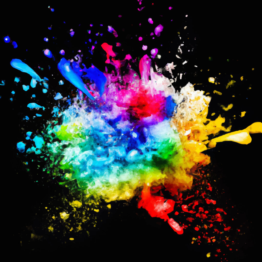 abstract color splash and explosion illustration color splash background for holi festival vector