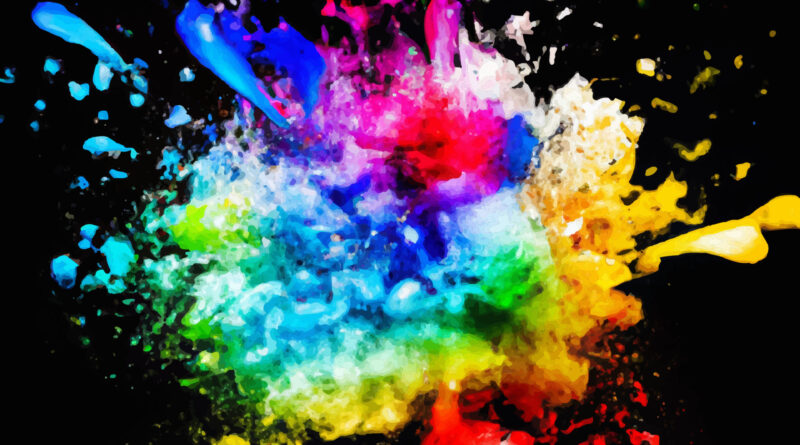 abstract color splash and explosion illustration color splash background for holi festival vector