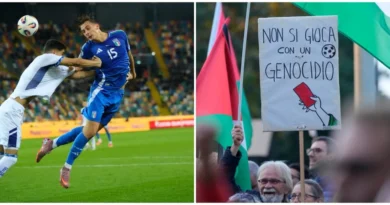 Entre francotiradores y marchas pro Palestina, Italia golea a Israel