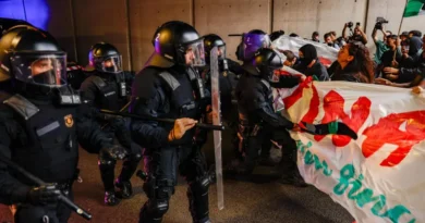 Una manifestacion a favor de palestina, deja 5 heridos en la euroliga