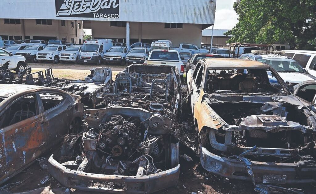 Tres muertos y 13 vehículos calcinados en Tabasco por ola de violencia 1 Tabasco 1