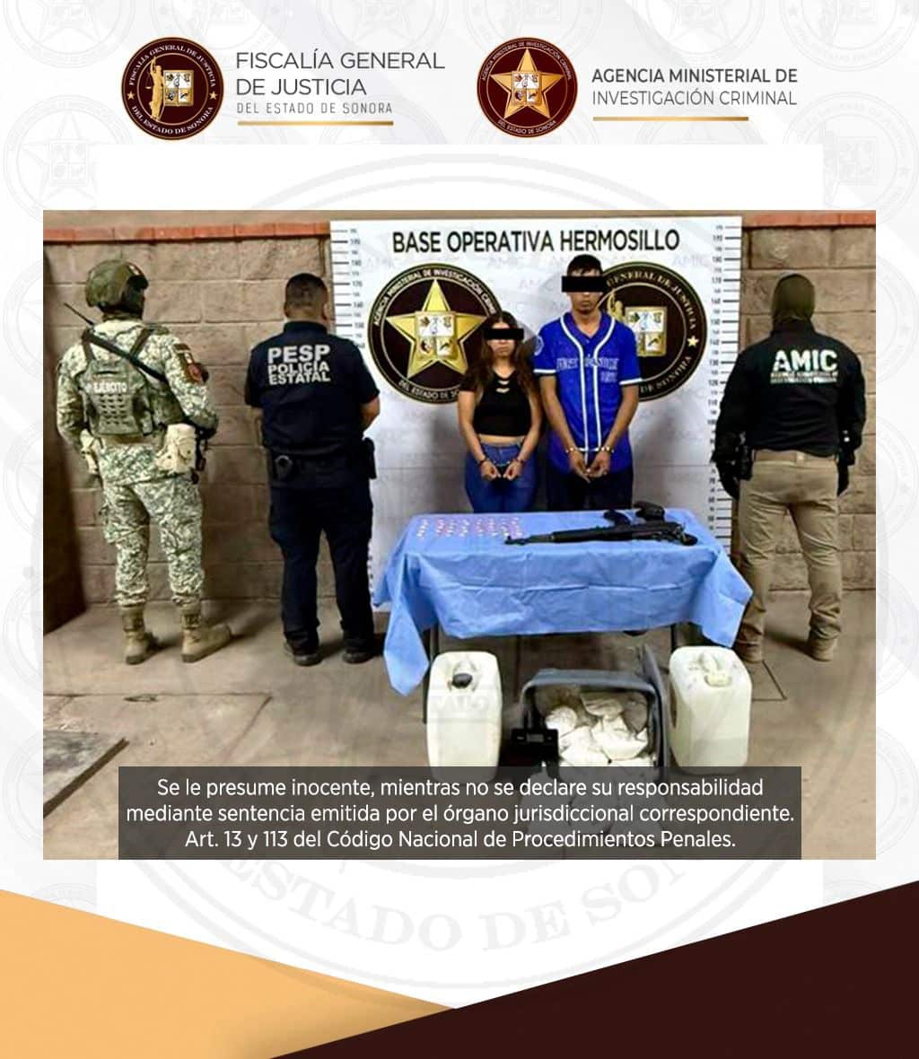 Operativo conjunto desarticula punto de venta de droga; aseguran fusil AK-47, narcóticos y vehículo robado en Hermosillo