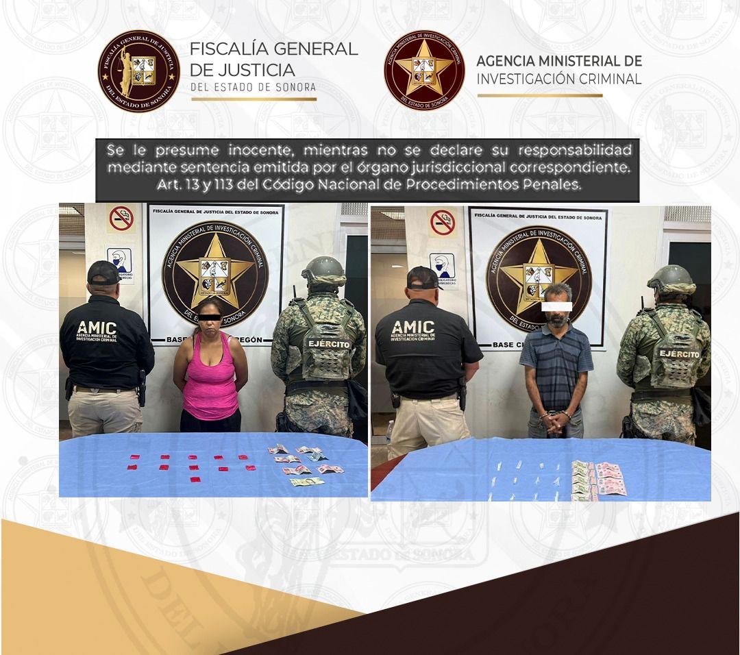 Operativo conjunto detiene a dos narcomenudistas reincidentes en posesión de cristal en Ciudad Obregón