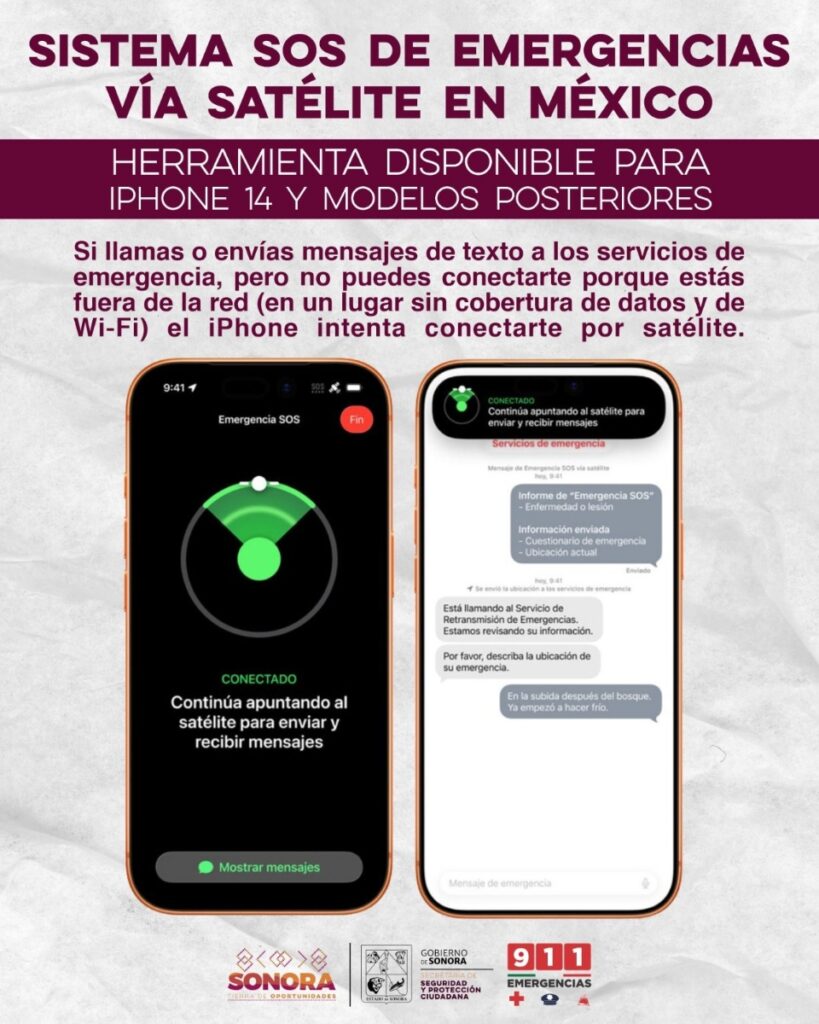 Utilizan ciudadanos servicio Emergencia SOS satelital: C5I Sonora 1 429