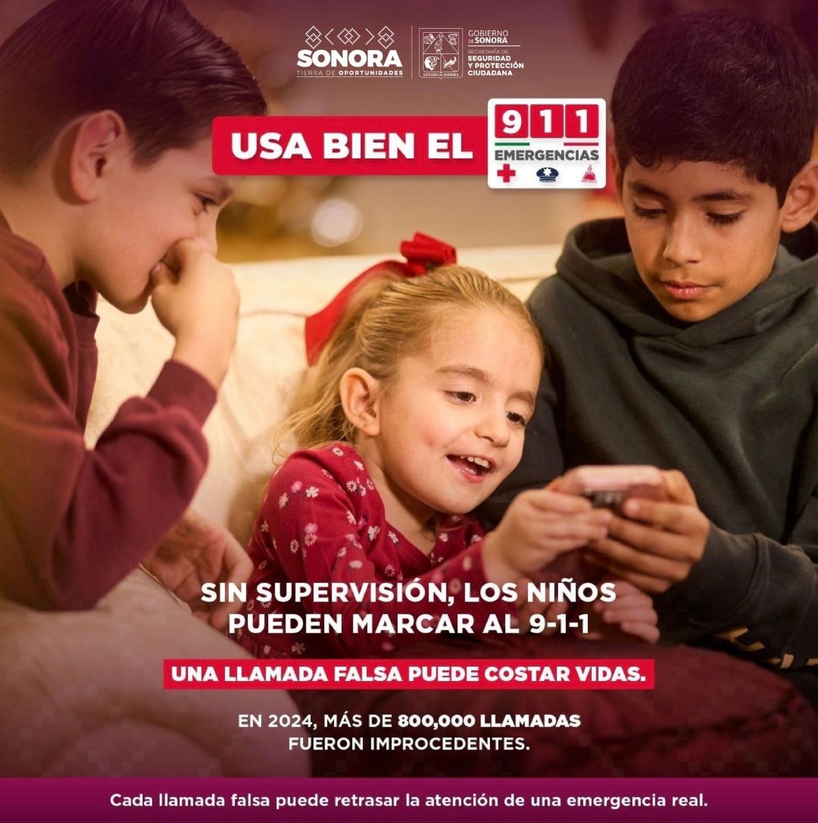Recomienda SSPC Sonora no realizar llamadas de broma al 9-1-1 por el Día de Santos Inocentes