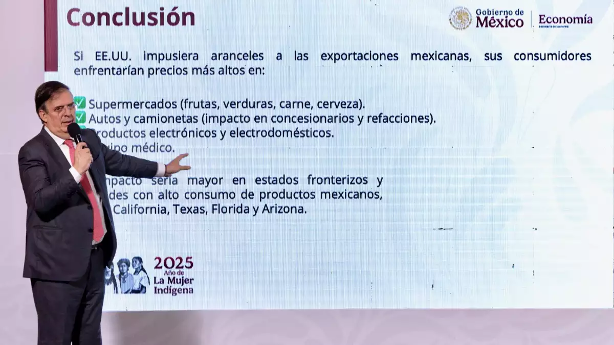 “México no establece aranceles a un país”: Ebrard defiende plan arancelario