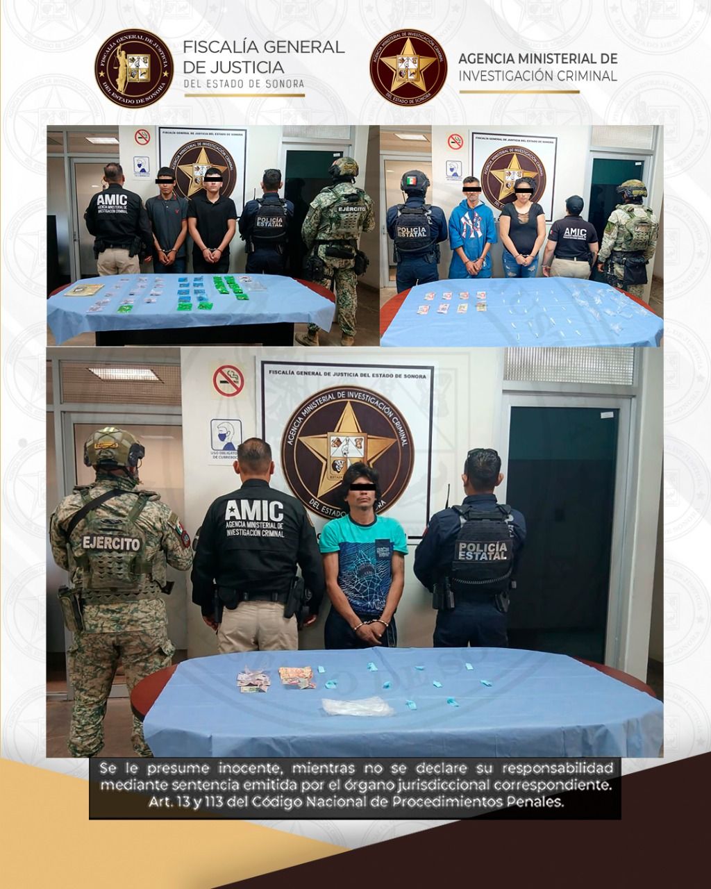 Operativos conjunto AMIC-PESP-DEFENSA permite tres detenciones y el aseguramiento de narcóticos en Ciudad Obregón