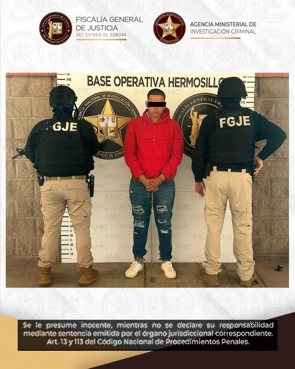 Vinculan a proceso a objetivo prioritario generador de violencia por homicidio calificado cometido en Hermosillo: FGJES