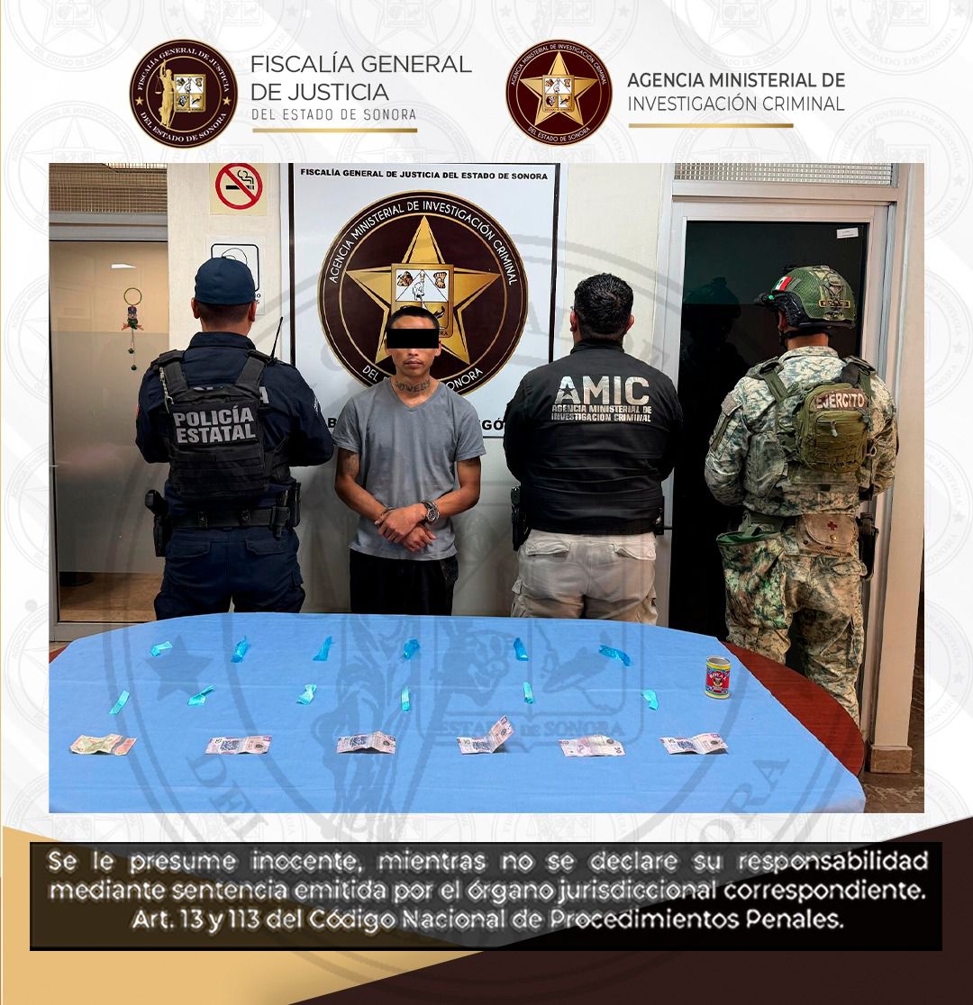 Operativo AMIC-PESP-DEFENSA en Cajeme permite la detención de hombre con droga