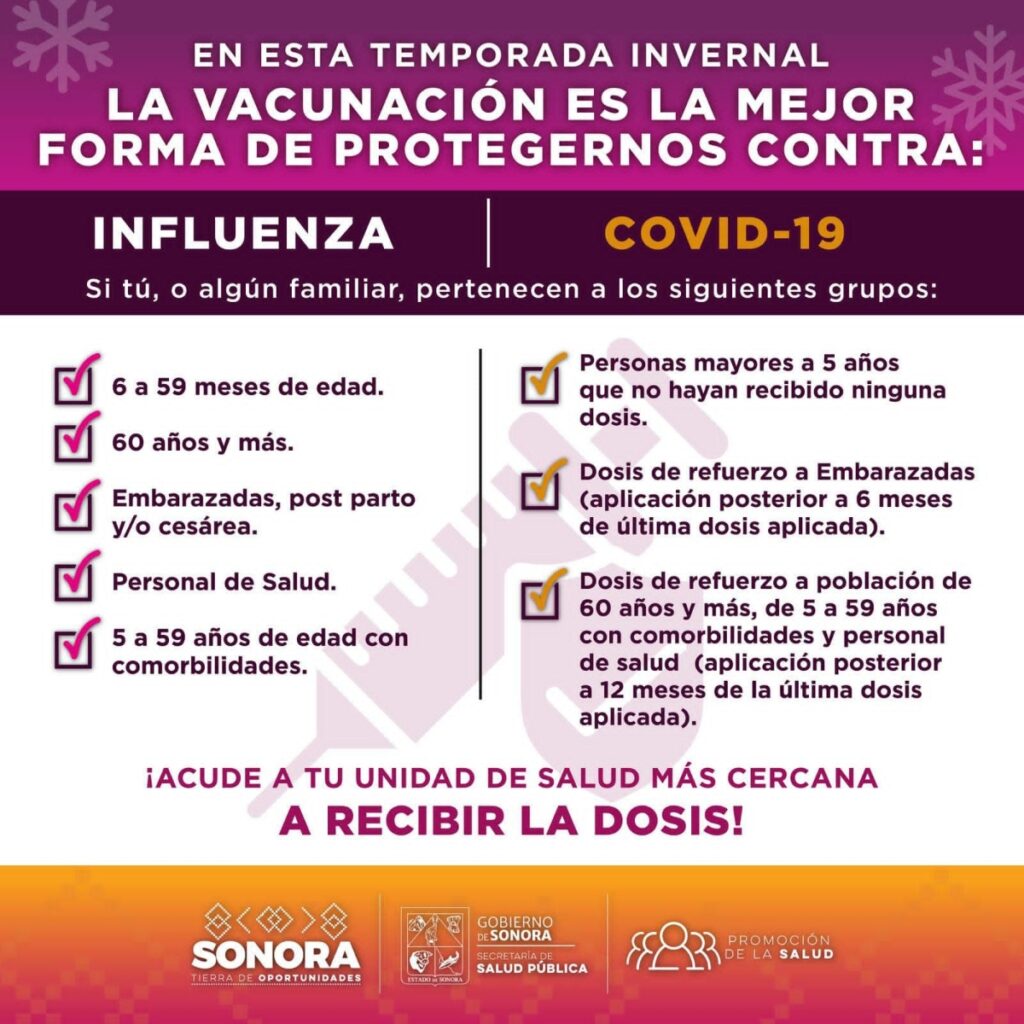Salud Sonora llama a reforzar la vacunación en temporada alta de enfermedades respiratorias 1 Salud