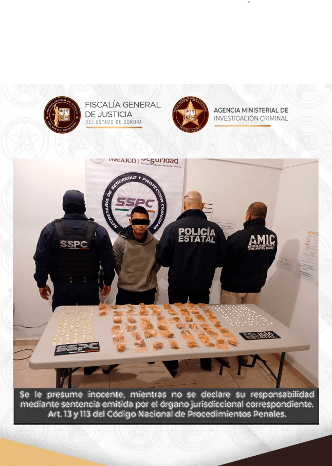 AMIC–SSPC–PESP detienen a sujeto con más de 200 dosis de droga en Nogales 1 105
