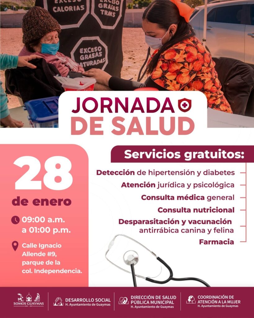 Promueve Ayuntamiento de Guaymas jornada de salud en sector Independencia 1 salud