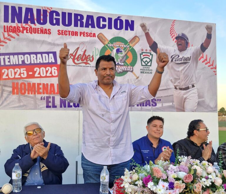 Inaugura Liga Sector Pesca edición Miguel Ojeda; ¡Gracias, Guaymas!, dijo la estrella del beisbol mexicano