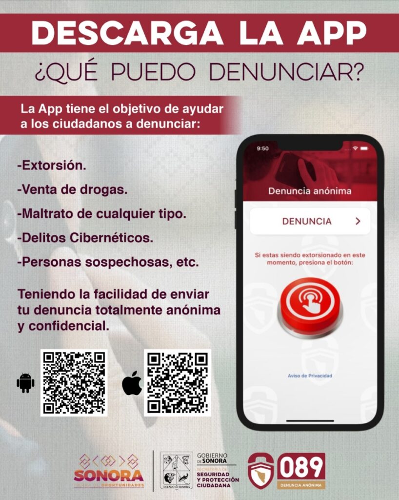 Promueve C5i app móvil 089 Denuncia Anónima Sonora en Agua Prieta 1 denuncia