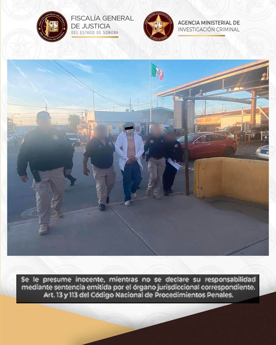 Coordinación interinstitucional permite asegurar a ciudadano estadounidense en San Luis Río Colorado con órdenes de arresto en EUA