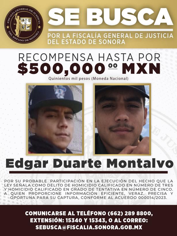 FGJES publica recompensa por información que permita la captura de los sujetos responsables del triple homicidio en Estación Corral