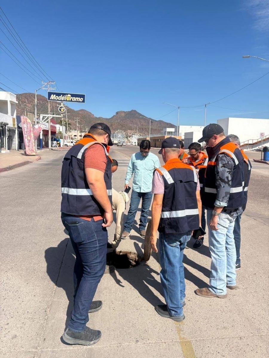 Gobierno de Sonora refuerza supervisión del sistema de drenaje en el Centro de Guaymas