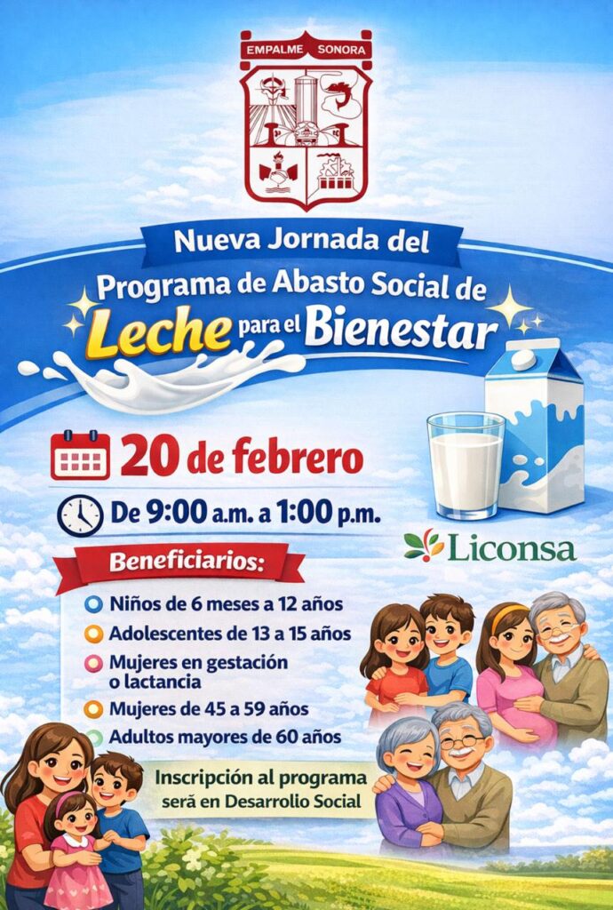 Harán en Empalme nueva jornada para registrase al programa ‘Leche para el Bienestar’ 1 WhatsApp Image 2026 02 17 at 12.03.28 PM
