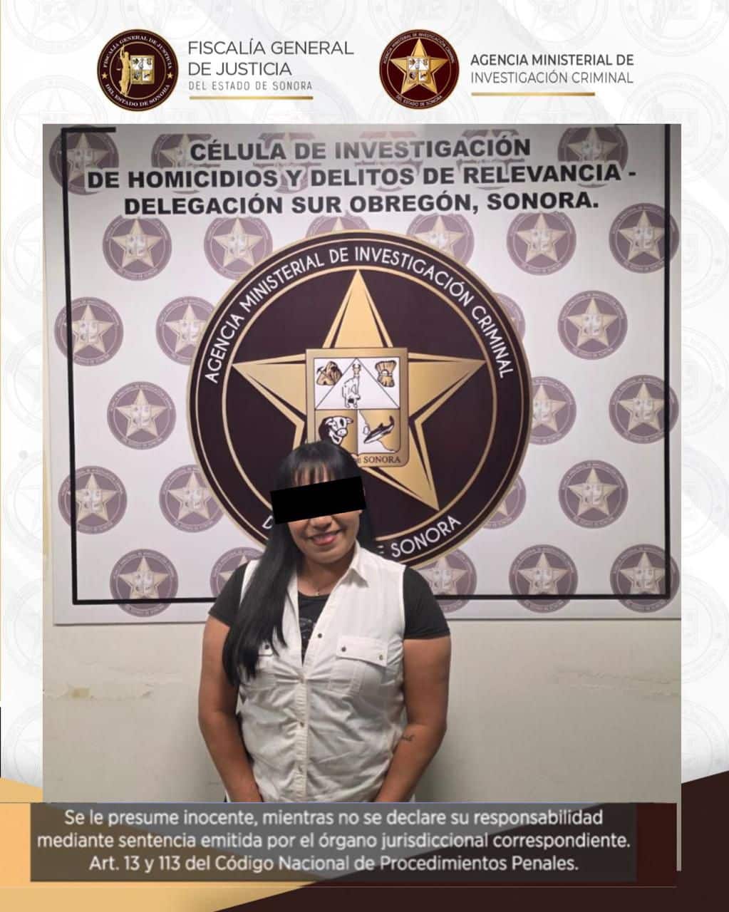 Por tentativa de homicidio de una mujer en Cajeme, la AMIC captura a Daniela “N”