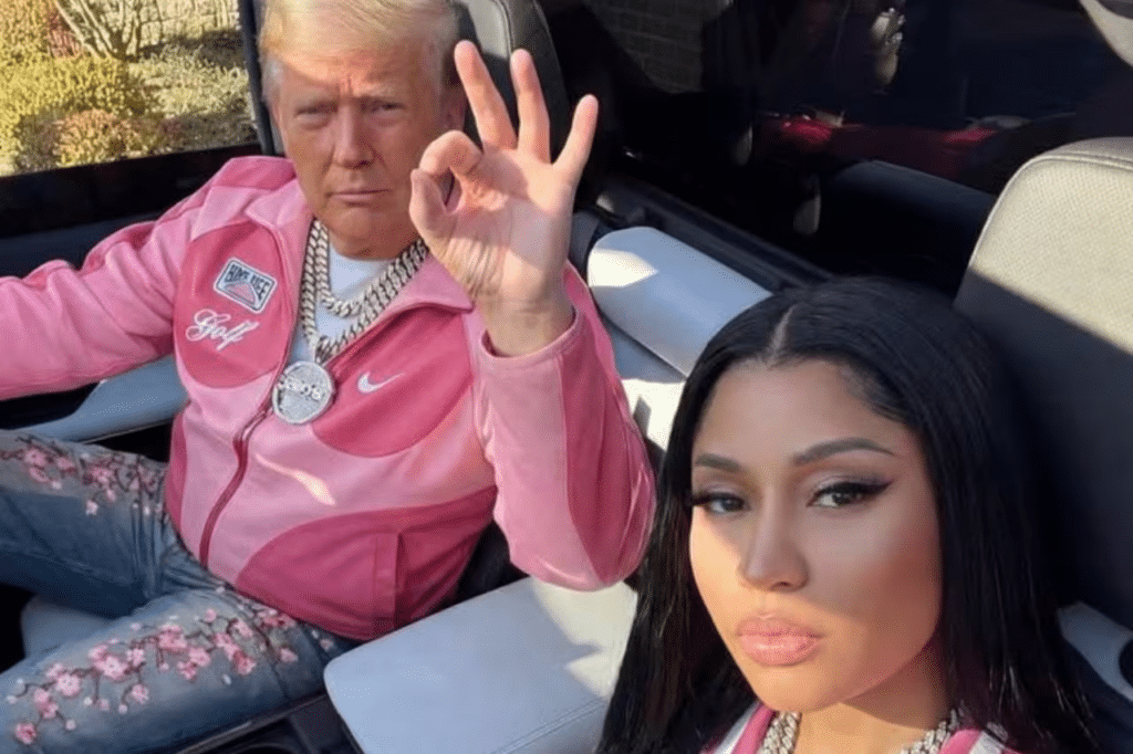 Trump: Nicki Minaj desata polémica con imágenes en rosa 1 Trump