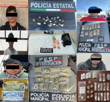 Cero tolerancia al narcomenudeo: Policía Estatal logra aseguramientos en Hermosillo, Benito Juárez, Caborca y Magdalena