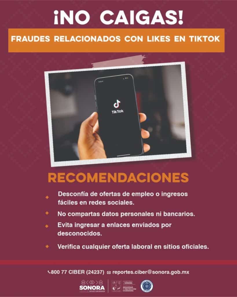 Alerta SSPC Sonora por fraude digital que ofrece dinero por “likes” en redes sociales 1 455