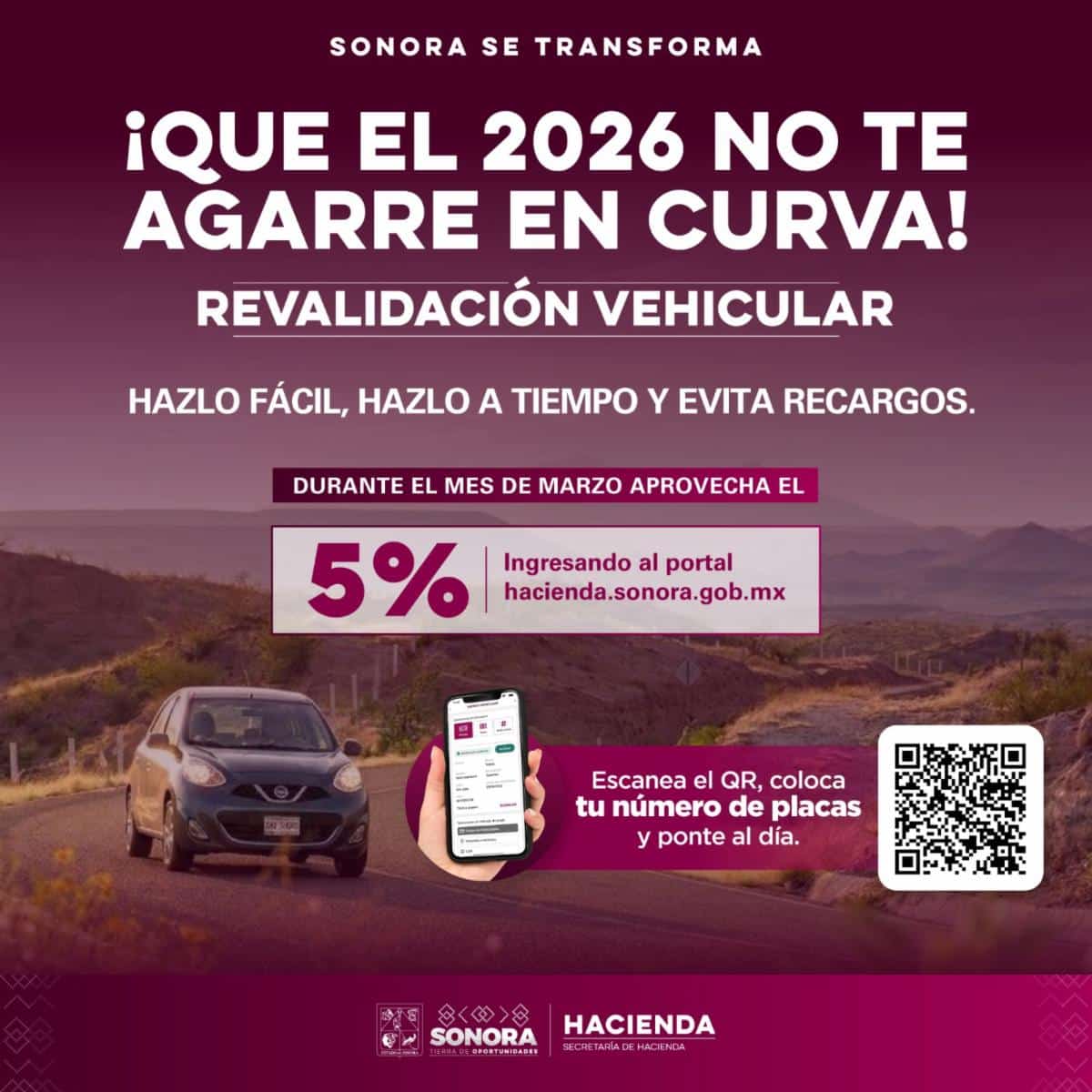 Aprovecha los últimos días de descuento y evita recargos en la revalidación vehicular 2026