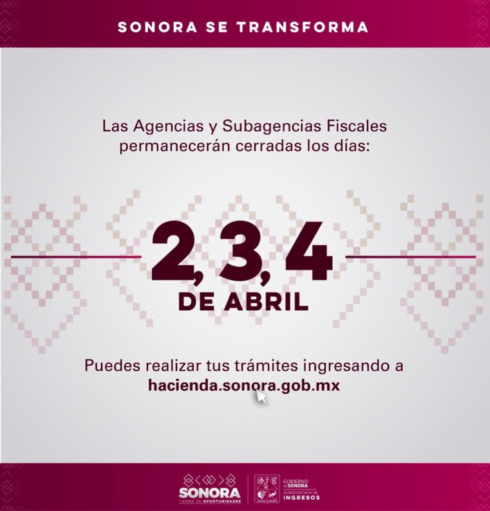 Cerrarán Agencias Fiscales por días de asueto por Semana Mayor 1 621