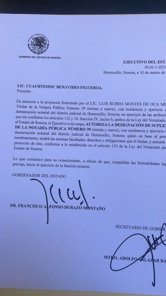 Nombran a Cuauhtémoc Benavides notario suplente en Sonora 1 IMG 20260319 WA0296