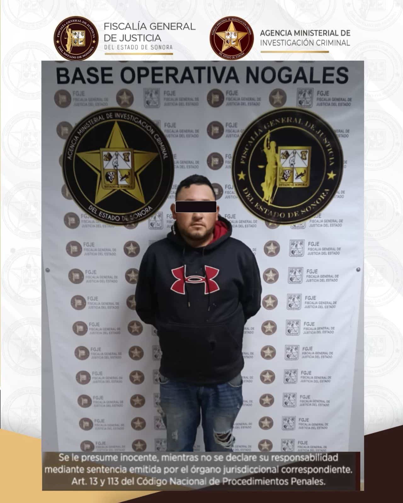 En Nogales, cumple FGJES orden de aprehensión por feminicidio en apoyo a Fiscalía de Michoacán