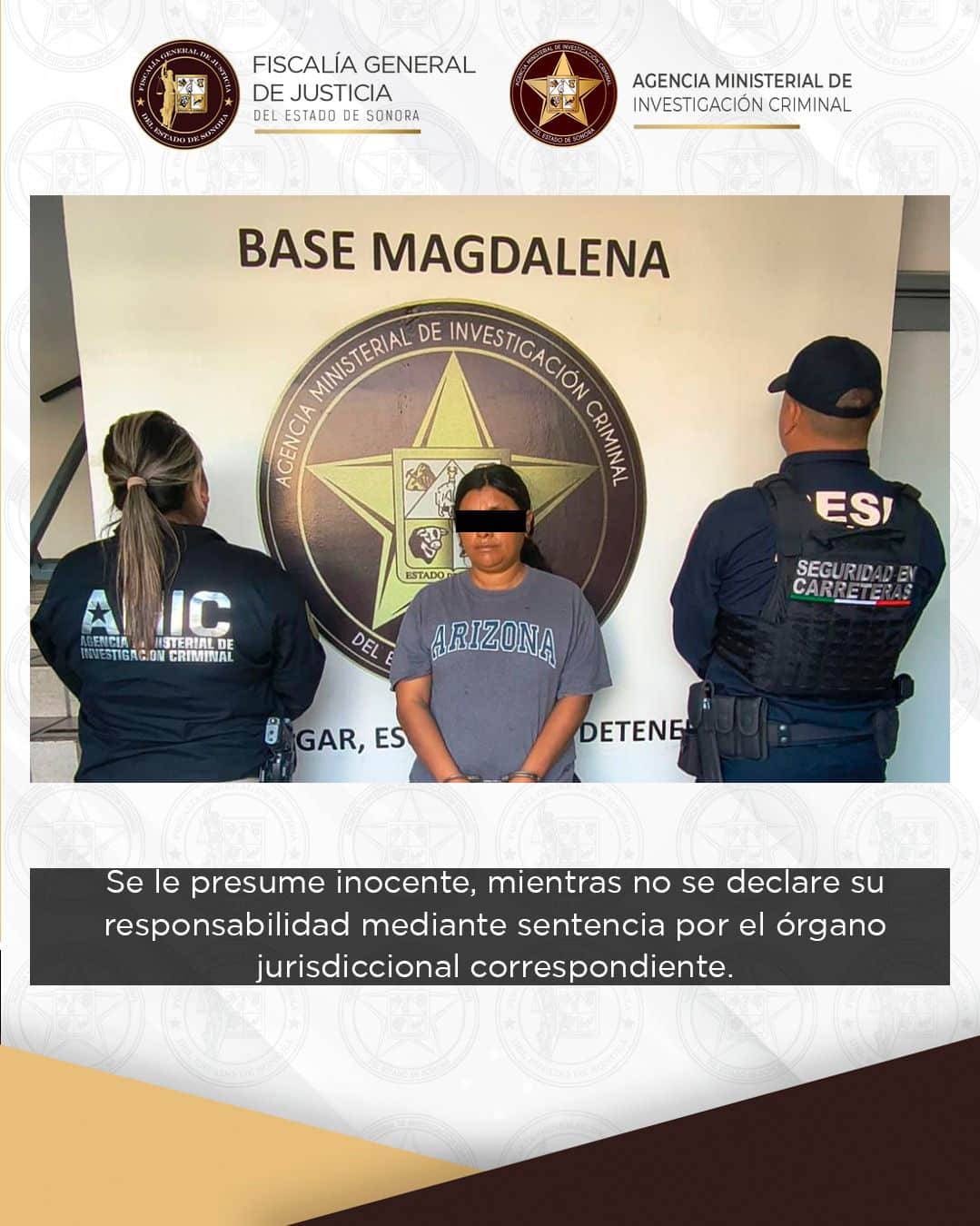 Obtiene FGJES vinculación a proceso contra mujer por atentado contra la seguridad de la comunidad en Ímuris