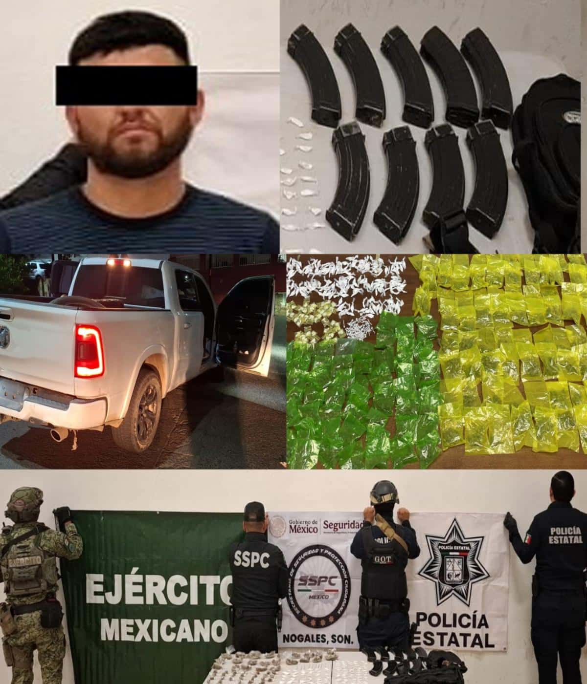 Acciones de la Policía Estatal en coordinación operativa aseguran más de 750 envoltorios de narcótico en Nogales