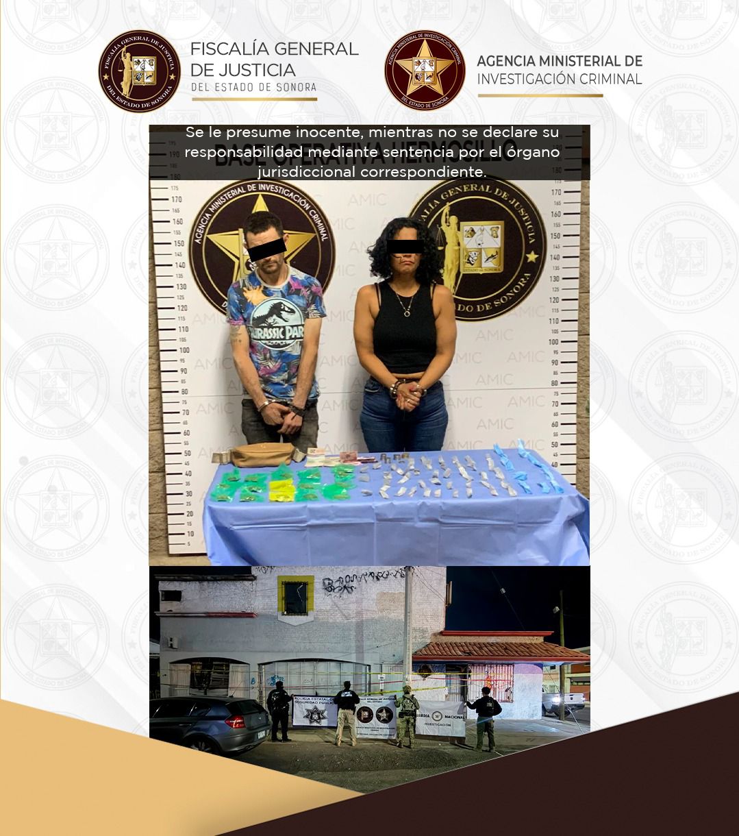 Asegura operativo conjunto inmueble con droga y detiene a dos personas en Hermosillo: FGJES
