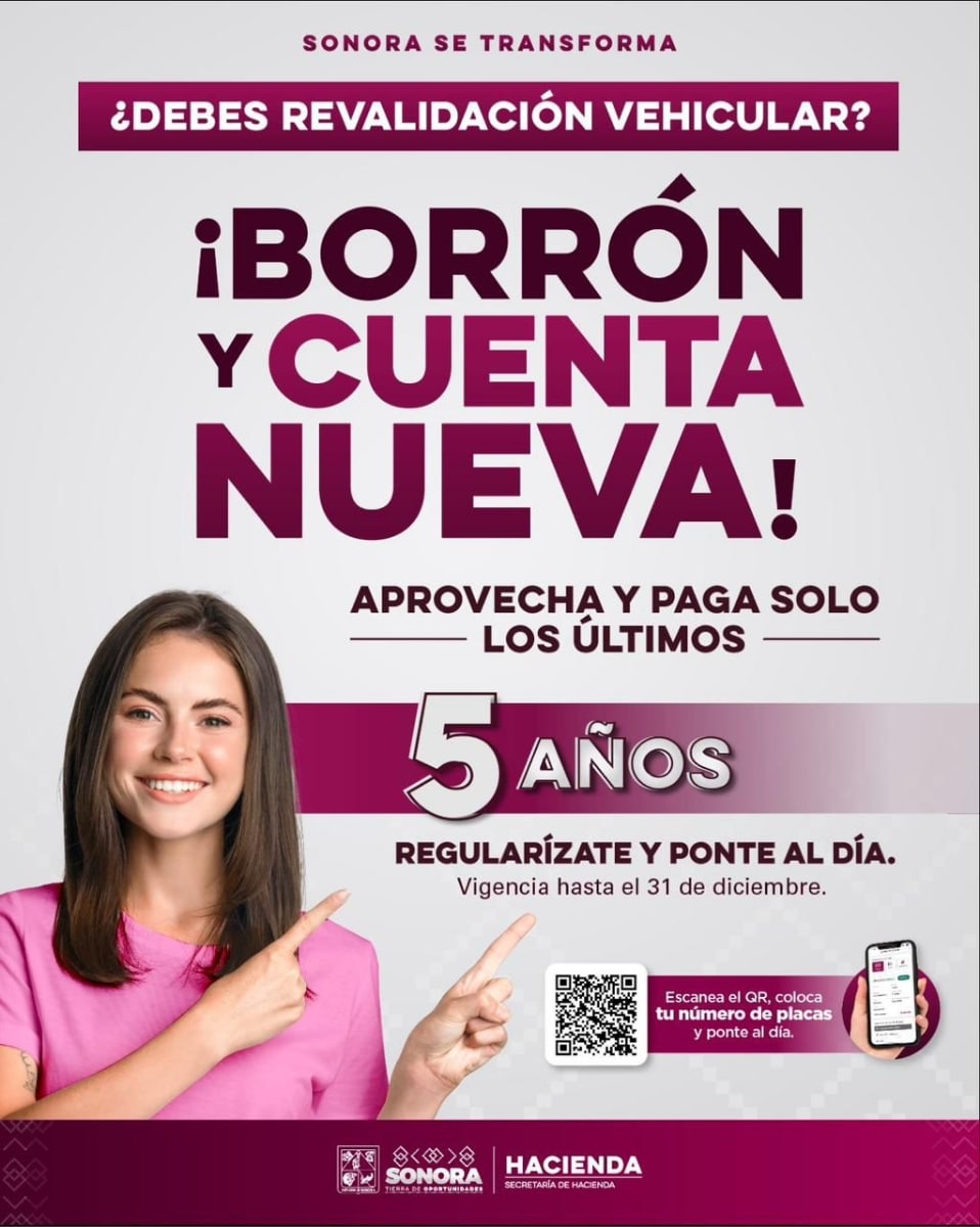 Con “Borrón y Cuenta Nueva”, Gobernador Durazo condona adeudos vehiculares de más de cinco años