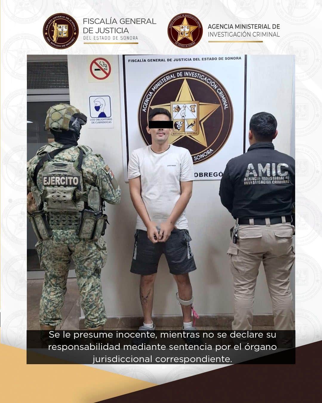 Ejecuta AMIC orden de aprehensión contra probable agresor de elemento de la PESP en Cajeme