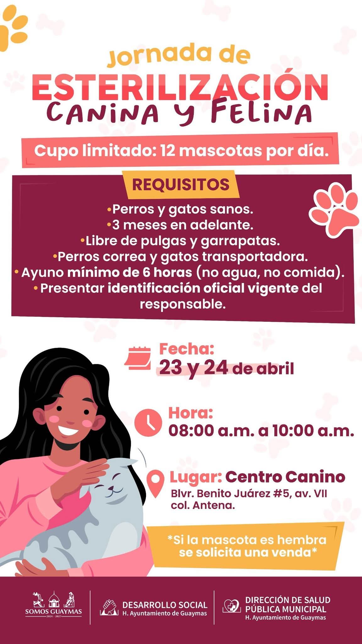 Convocan a esterilización canina y felina