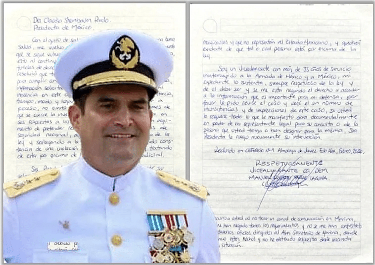 Vicealmirante Farías Laguna envía carta a Sheinbaum; denuncia violaciones al debido proceso 1 image 695