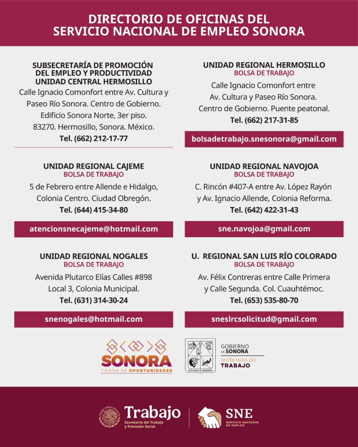 Gobierno de Sonora promueve vacantes de empleo a través del SNE en San Luis Río Colorado