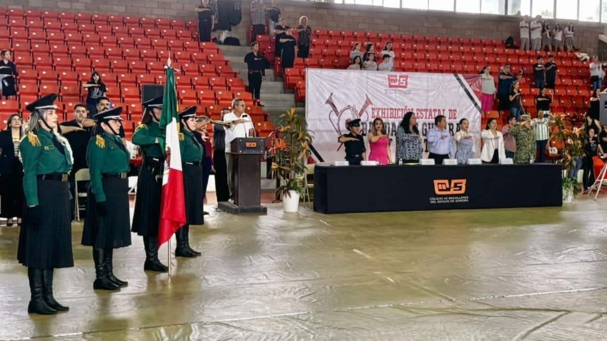 Realiza Gobierno de Sonora concurso y demostración estatal de escoltas de bandera y bandas de guerra: Cobach