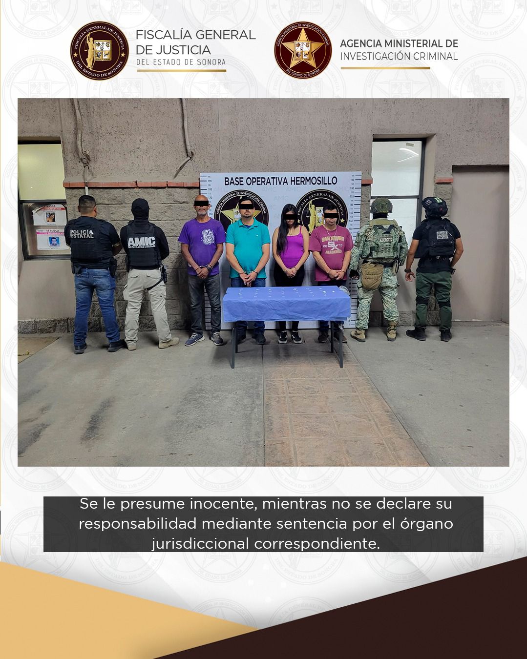 Cateo en Hermosillo deja cuatro detenidos y droga asegurada