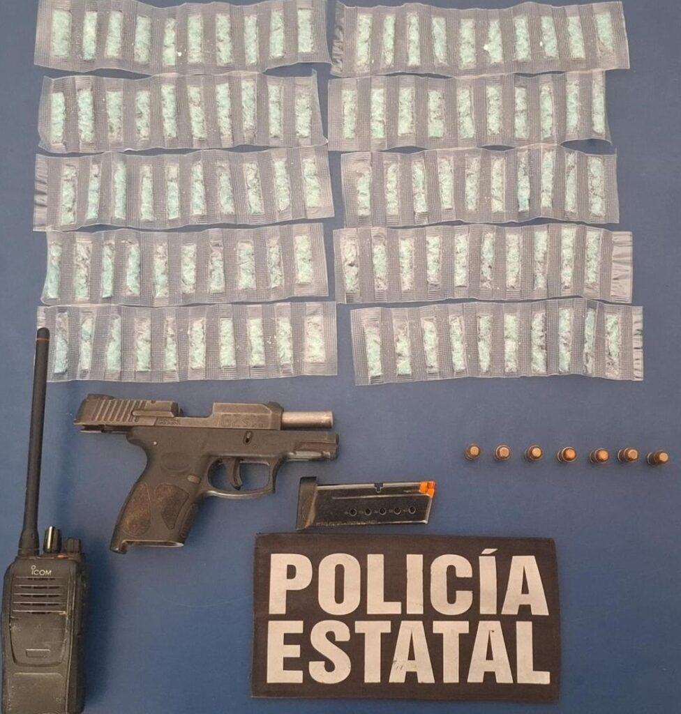 Incauta Policía Estatal arma de fuego y narcótico en Cajeme 2 147