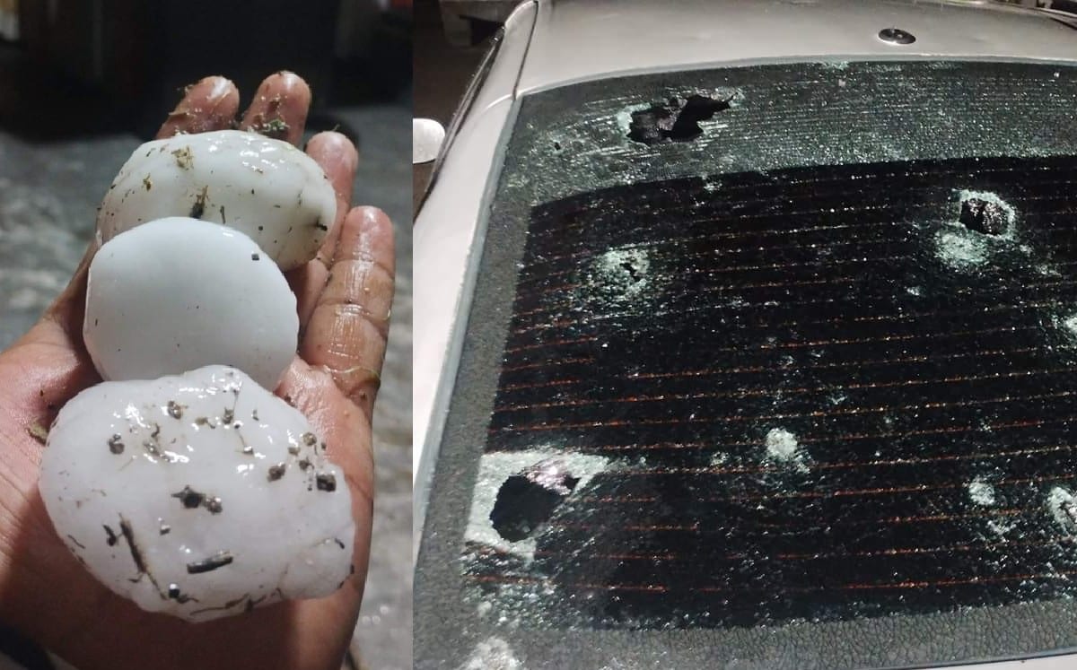 Granizada sorprende a habitantes de Nuevo León; hielo rompe vidrios de automóviles
