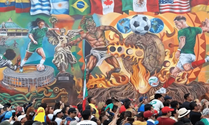 Mural del Mundial 2026 en Gustavo A. Madero busca récord Guinness 1 image
