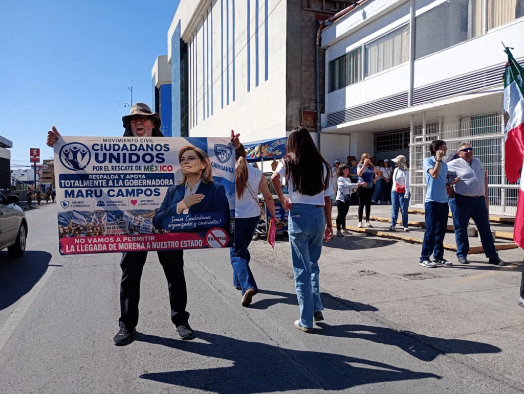 Manifestantes piden apoyo de Trump para Maru Campos 1 Manifestantes