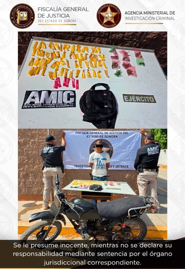 Operativo conjunto AMIC-DEFENSA deja un detenido con narcóticos y vehículo asegurado en Bácum