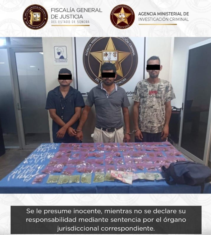 Detienen AMIC y DEFENSA a tres personas con narcótico en San Ignacio Río Muerto