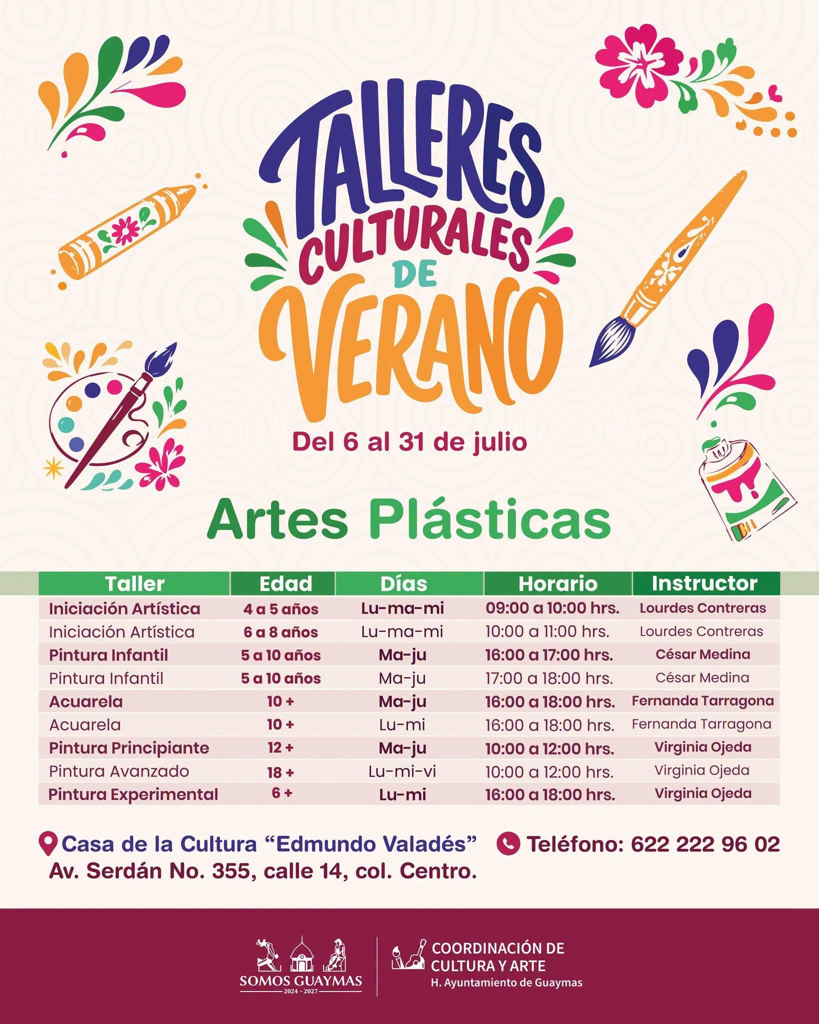 Invitan a talleres culturales